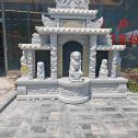 云南芝麻白中国黑石材套墓 花岗岩墓碑